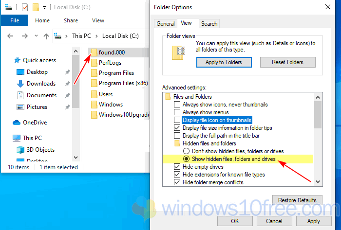 recover chk files windows 10